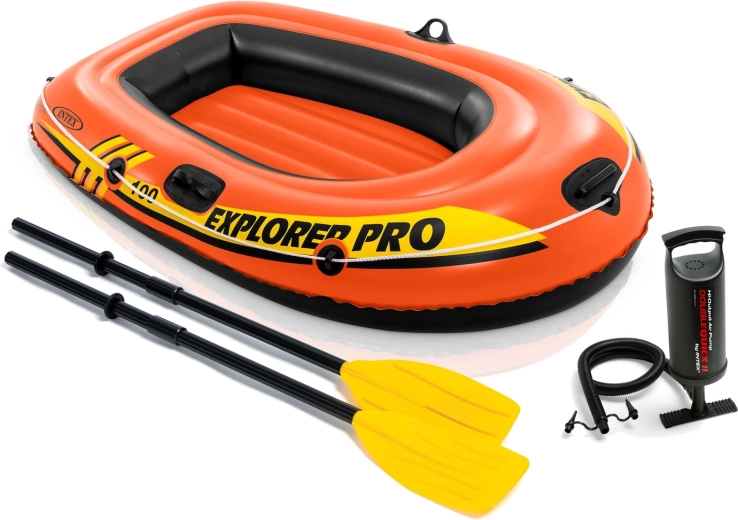 Oppustelig båd Intex Explorer Pro 100 sæt 160 × 94 × 29 cm med årer og pumpe