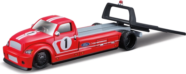 Maisto Flatbed 2018 Ford GT Heritage Edition rød 1:64