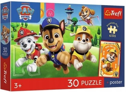 Puzzle Premium Plus Kids psiaki w drodze – 30 brikker
