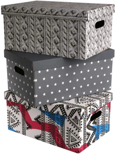 Dekorativ opbevaringskasse med låg 45 × 30 × 21 cm