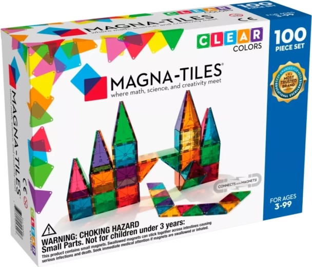 Magna-Tiles magnetisk byggesæt clear colours – 100 dele