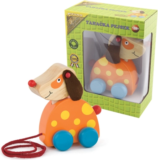 Trækvognshund i træ BABU