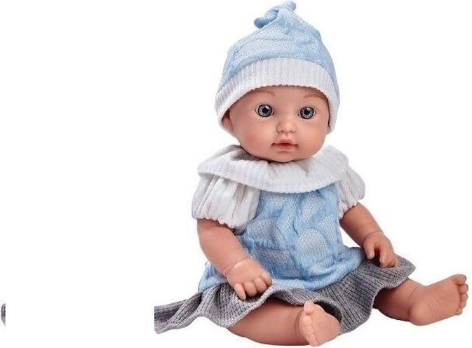 Gummibabydukke i tøj 30 cm