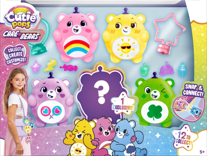 Cutie Pops – rygsækvedhæng Care Bears deluxe sæt med overraskelse (5 stk.)