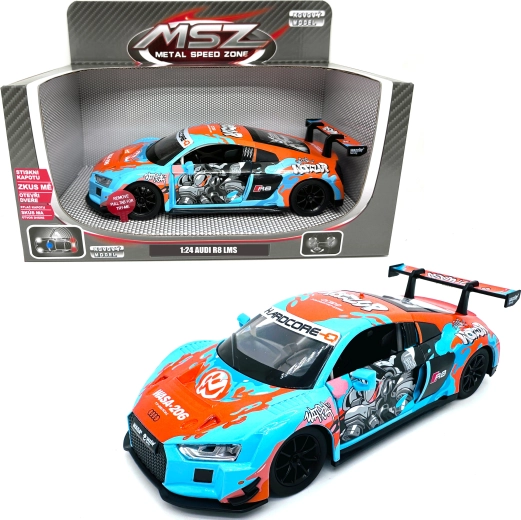 Audi R8 LMS-metalmodel med lys og lyd i skala 1:24