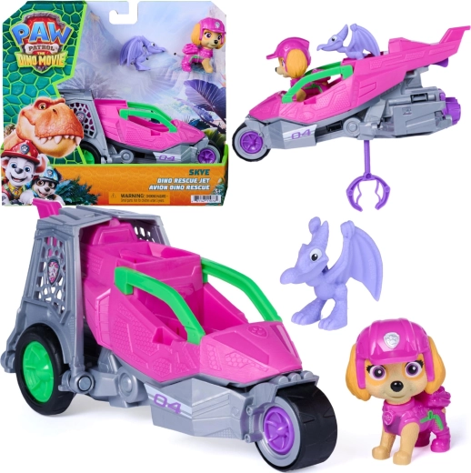Paw Patrol Dino Movie: Skye Dino Rescue jetfly med figurer