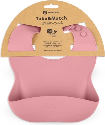 Petite&Mars silikonesmæk Take&Match dusty rose 6m+