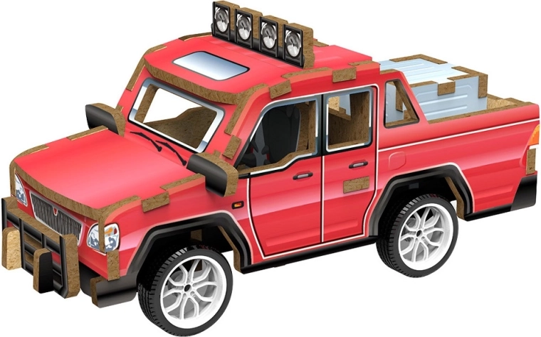2Kids Toys 3D træbyggesæt pick-up bil