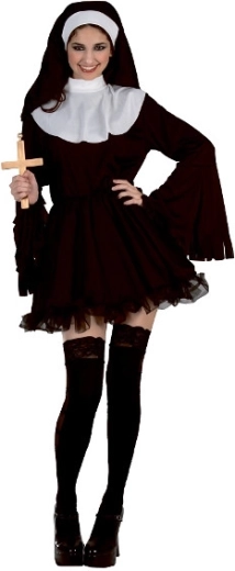 Damekostume med sexet nonne i størrelse M