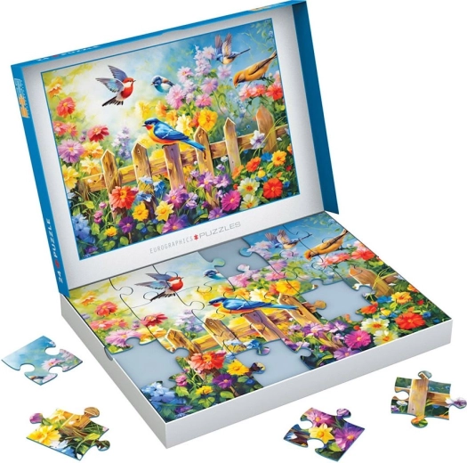 Puzzle Eurographics Connecting Pieces: legende havefugle 24 brikker
