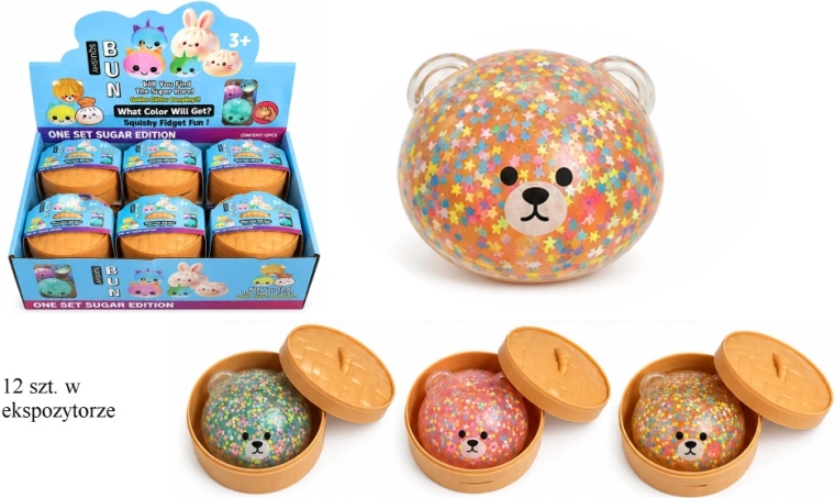 Squishy bamse-dumpling af gennemsigtig hydrogel - 1 stk.