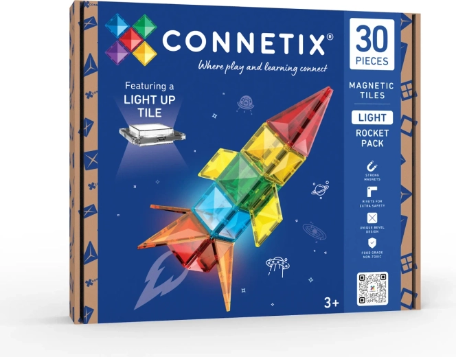 CONNETIX lysende raketsæt, 30 dele