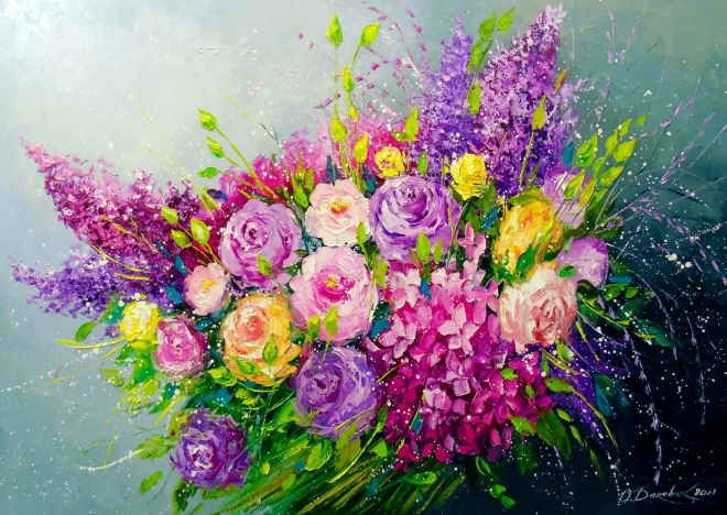 Puslespil Buket af roser 1000 brikker