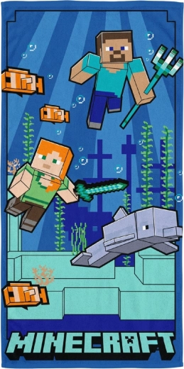 Hurtigtørrende børnehåndklæde Minecraft – undervandseventyr