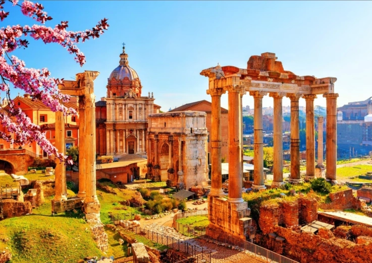 Puslespil Romerske ruiner om foråret 1000 brikker BLUEBIRD