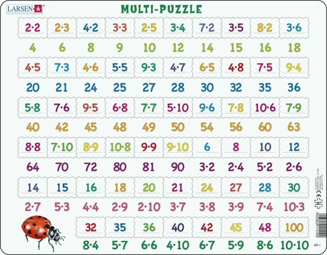 Larsen Puslespil Matematik: Multiplikation 81 Brikker