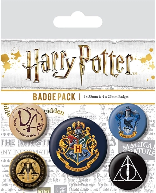Sæt med badges Harry Potter Hogwarts