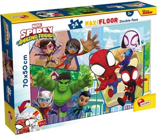 Lisciani Marvel Spidey og hans fantastiske venner – maxi gulvpuzzle 24 brikker (70 × 50 cm)