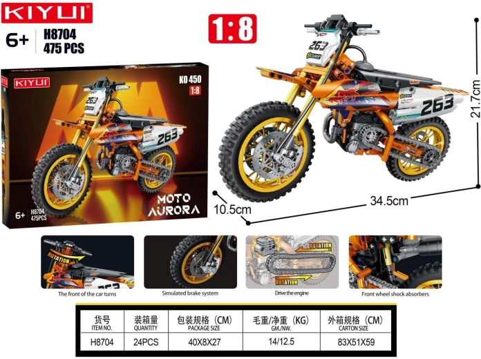 Byggesæt motorcross 475 dele