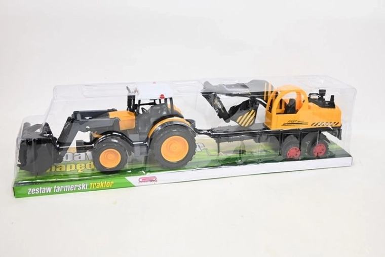 Traktor med entreprenørmaskine