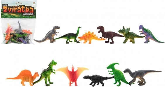 Mini dinosaurer – plastikfigurer 6-7 cm, 12 stk