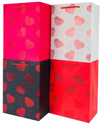 Toro gavepose af papir med hjerter 32 × 26 × 12 cm