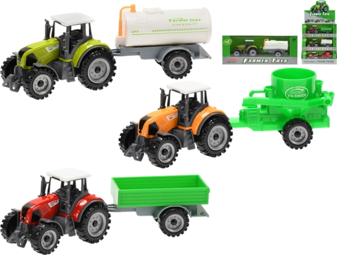 Metaltraktor med aftagelig trailer 19 cm