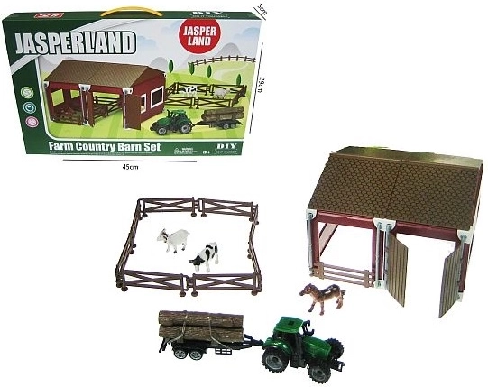Bondegård med traktor og dyr (51 dele)