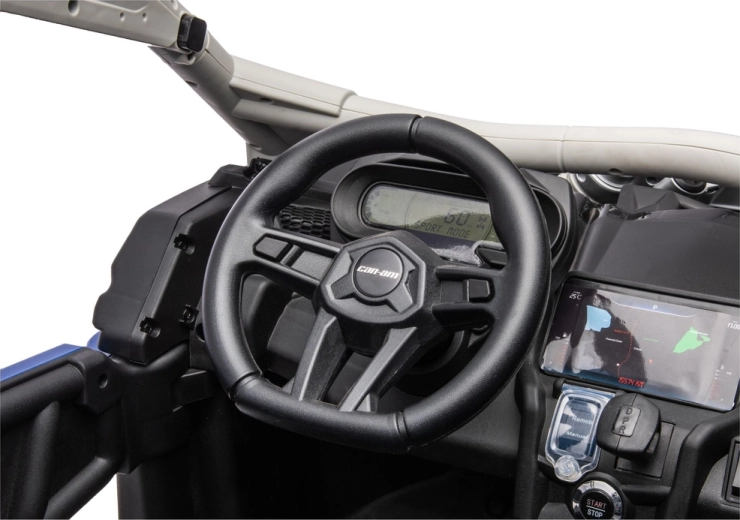 Can-Am Maverick Turbo RR elektrisk børnebil på batteri – blå-grå, lakeret