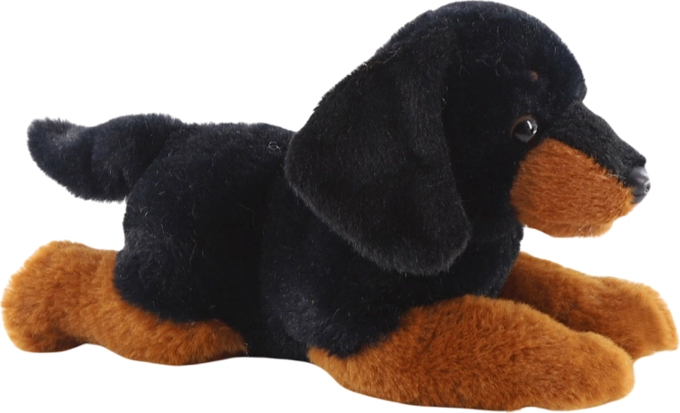 Plysgravhund liggende 26 cm