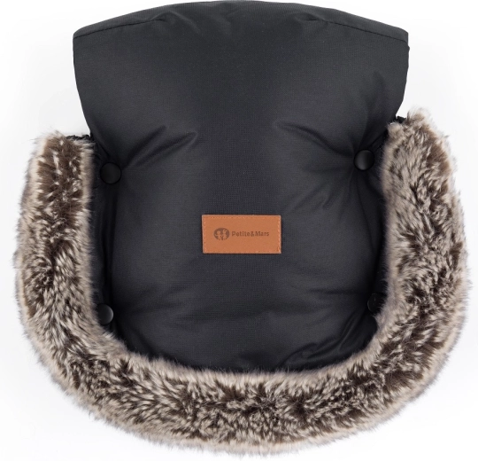 Petite&Mars handsker til barnevogn Furry forever black
