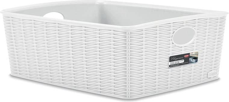 Elegance kurv i hvid plast 36 × 29 × 13 cm