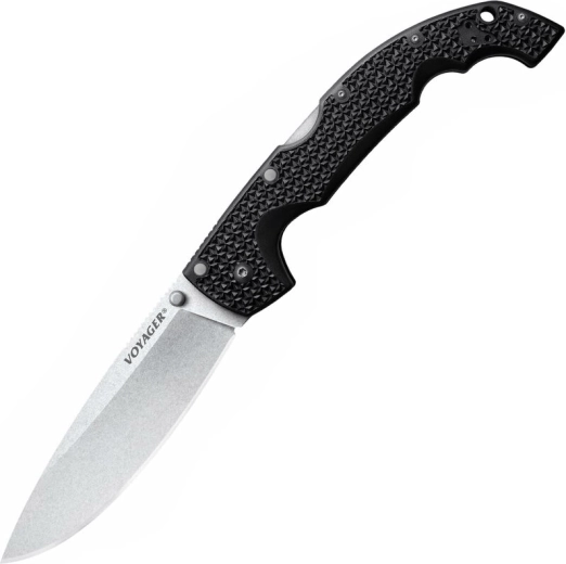 Taktisk foldekniv Cold Steel Voyager Extra Large Drop Point, 14 cm, stonewash, sort, Griv-Ex