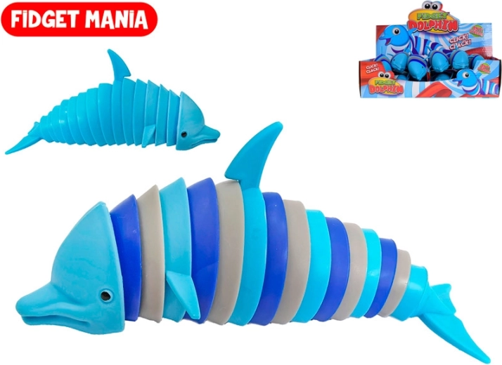 Antistress legetøj fidget delfin og haj klik-klak 17 cm