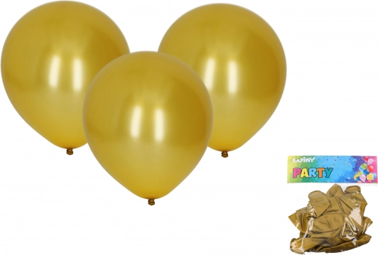 Metallisk guldfarvet oppustelig ballon 30 cm - 10 stk.
