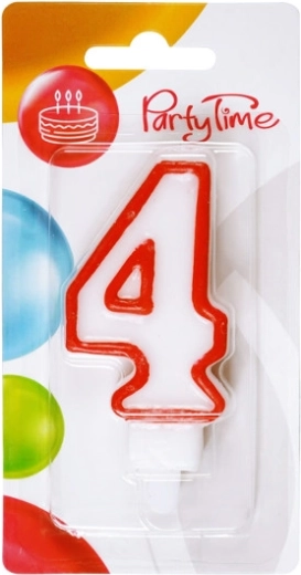 Fødselsdagslys tal 4 rød