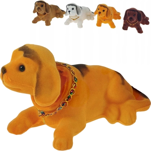 Retro liggende hund med nikkende hoved (plast med fløjlsagtig overflade) - 1 stk.