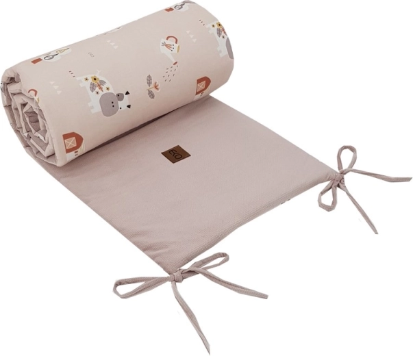 Eko sengerand til tremmeseng velvet bees beige