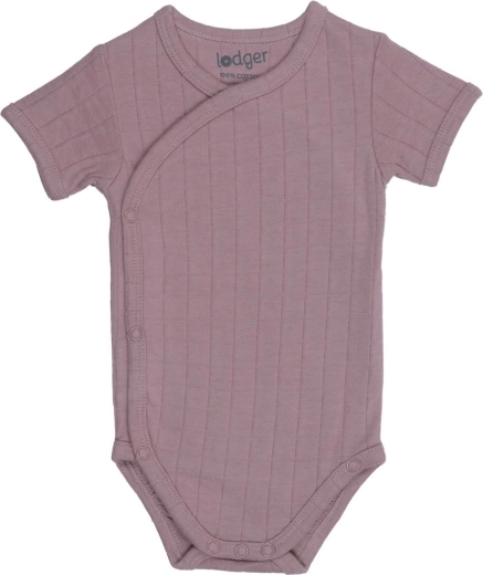 Lodger hydrofil body med kortærmet solid rose - størrelse 74