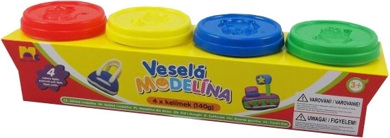 Veselá modellervoks farvesæt 4 bægre 4× 140 g