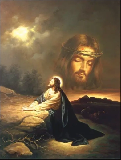 Diamantmaling – Jesu bøn i ørkenen 30 × 40 cm