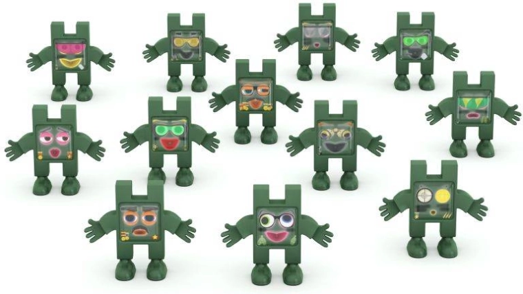 12 sjove figurer med følelsesudtryk