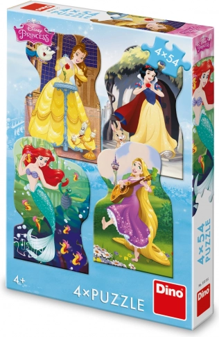 Puslespil DISNEY prinsesser 4×54 brikker DINO