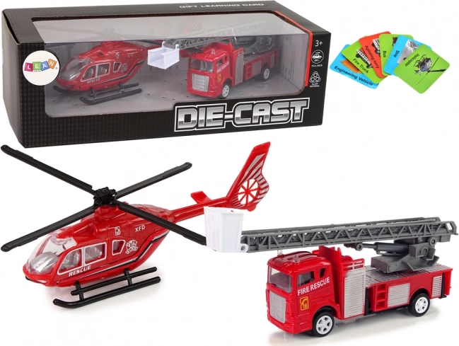 Legetøjssæt Brandbiler og helikopter