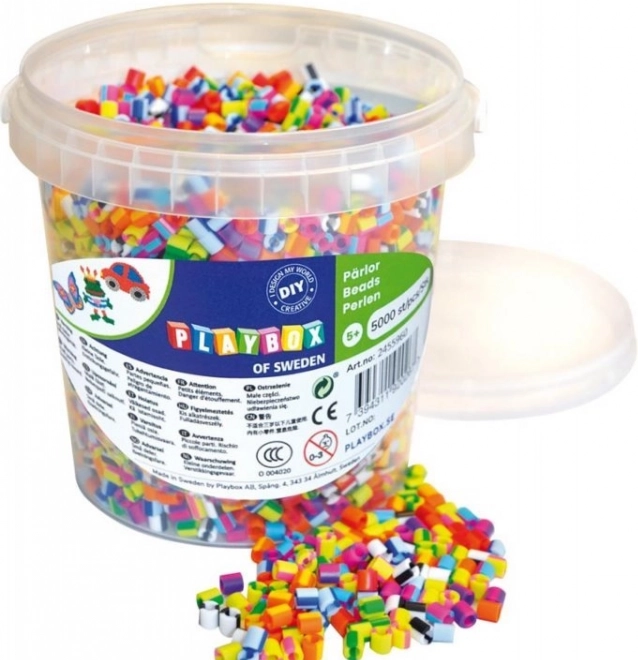 Playbox stribede strygeperler i spand – 5000 stk.