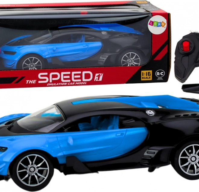 Racerbilen fjernstyret blå 1:16