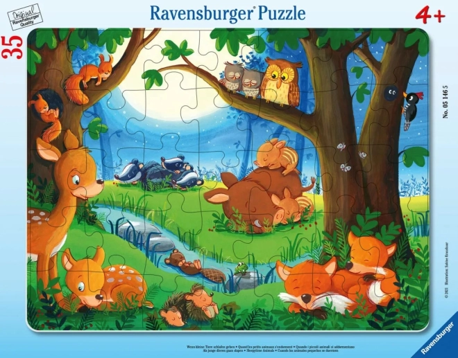 Ravensburger puslespil dyrene før sengetid