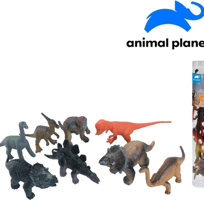 Dyrefigurer dinosaurer i rør 8 stk.