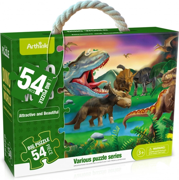 Maxi-puslespil med dinosaurer, 54 brikker