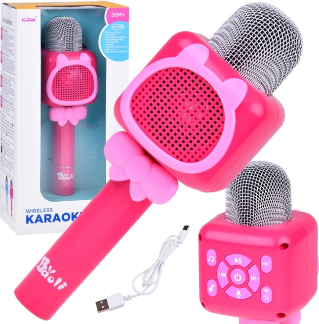 Trådløs børne-karaoke mikrofon med optagelse og Bluetooth